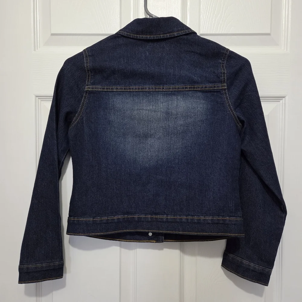 The Children's Place Girls Dark Wash Denim Long Sleeve Jacket Size Large (10/12)